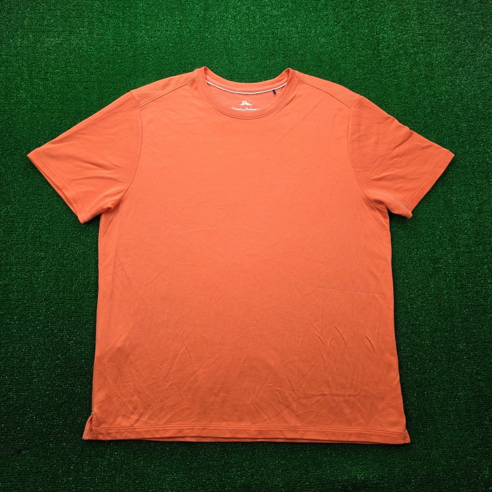 Tommy Bahama Bali Skyline Tencel Modal Tshirt Mens XL Orange Short Sleeve
